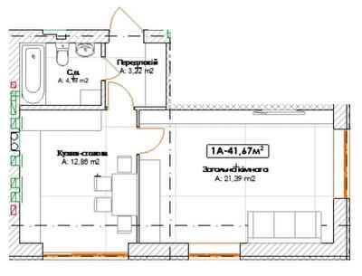 1-кімнатна 41.67 м² в КБ Поема від 33 600 грн/м², м. Ірпінь