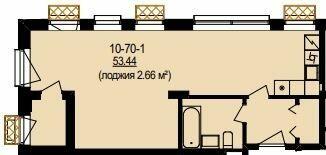 Свободная планировка 53.44 м² в ЖК DeLight Hall от 40 200 грн/м², Днепр