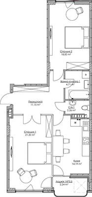 2-кімнатна 71.49 м² в ЖК O2 Residence від 27 815 грн/м², Київ