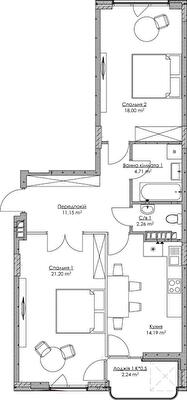 2-кімнатна 73.75 м² в ЖК O2 Residence від 27 815 грн/м², Київ