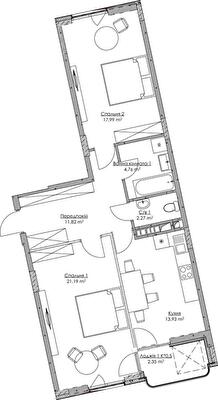 2-кімнатна 74.31 м² в ЖК O2 Residence від 27 815 грн/м², Київ