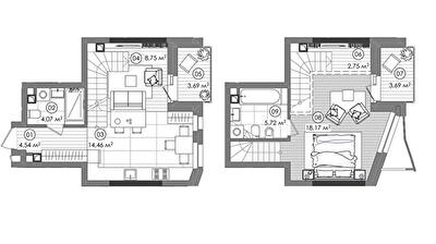 Дворівнева 70.56 м² в ЖК Creator City від 51 300 грн/м², Київ