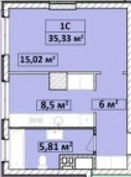 1-комнатная 35.33 м² в ЖК Capital Tower от 27 000 грн/м², Чернигов