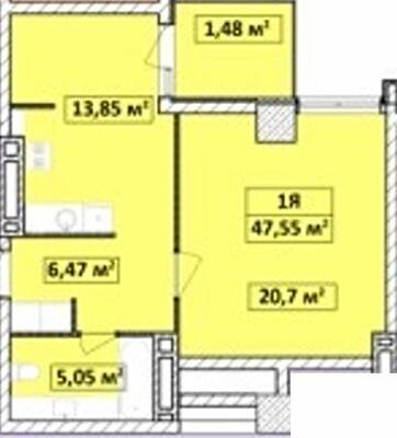 1-комнатная 47.55 м² в ЖК Capital Tower от 27 000 грн/м², Чернигов