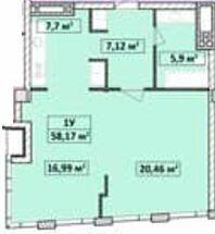 1-комнатная 58.17 м² в ЖК Capital Tower от 27 000 грн/м², Чернигов