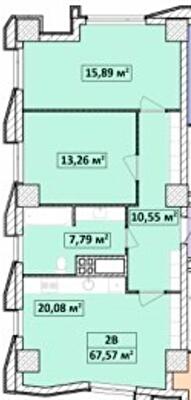 2-комнатная 67.57 м² в ЖК Capital Tower от 27 000 грн/м², Чернигов