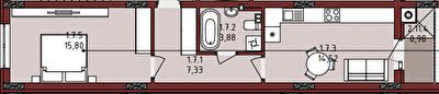 1-комнатная 41.8 м² в ЖК New от 25 900 грн/м², Львов
