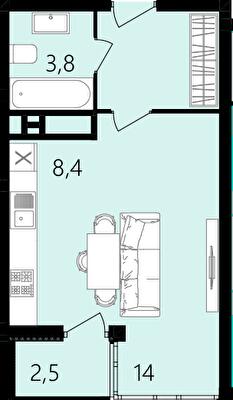 1-комнатная 34.2 м² в ЖК Лесопарковый от 24 000 грн/м², Винница