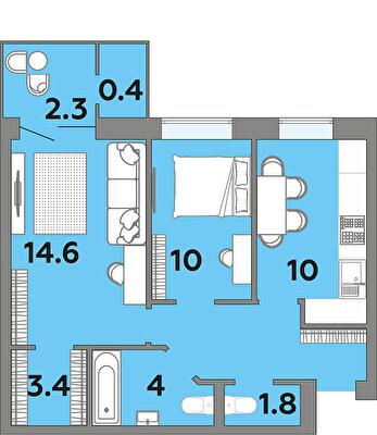 2-кімнатна 54.9 м² в ЖК Яровиця від 23 500 грн/м², Луцьк
