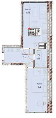 1-комнатная 45.56 м² в ЖК NEXT от 25 000 грн/м², пгт Чабаны