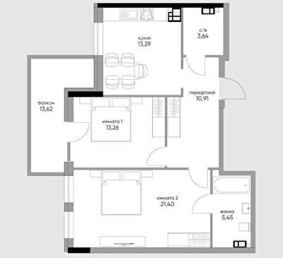 2-комнатная 74.53 м² в КД OLEGIVSKIY от 57 446 грн/м², Киев