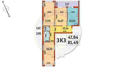 3-комнатная 81.49 м² в ЖК Отрада от 25 317 грн/м², Киев