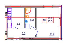 1-кімнатна 35.5 м² в ЖК Козацький Гай 2 від 34 850 грн/м², Київ