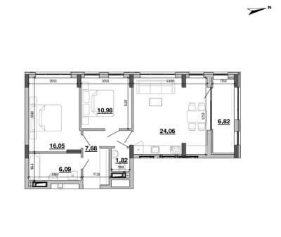 2-комнатная 73.5 м² в ЖК Містечко Підзамче от 25 045 грн/м², Львов