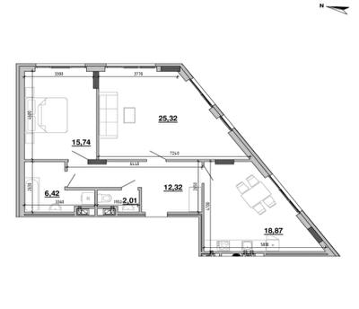 2-комнатная 80.68 м² в ЖК Містечко Підзамче от 25 877 грн/м², Львов
