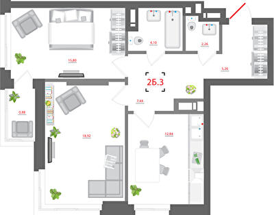 2-кімнатна 67.5 м² в ЖК CITY HUB від 54 261 грн/м², Київ