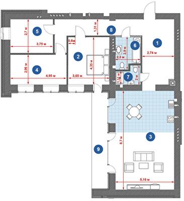 3-комнатная 126.43 м² в ЖК Central Park от 22 500 грн/м², г. Кременчуг