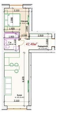 1-кімнатна 42.48 м² в ЖК GoodHome від забудовника, м. Ірпінь