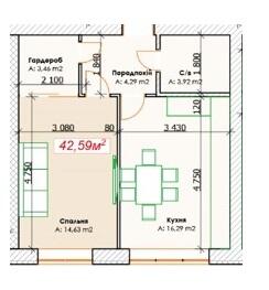 1-кімнатна 42.59 м² в ЖК GoodHome від забудовника, м. Ірпінь