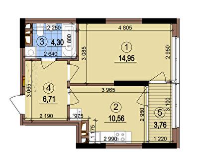 1-комнатная 40.28 м² в ЖК Варшавский-2 от 36 400 грн/м², Киев