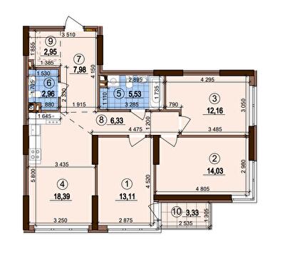 3-комнатная 84.44 м² в ЖК Варшавский-2 от 28 100 грн/м², Киев