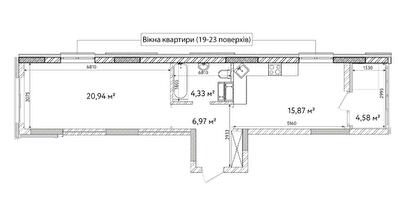 1-кімнатна 52.69 м² в ЖК Krona Park II від 24 500 грн/м², м. Бровари