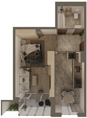 1-кімнатна 44.25 м² в ЖК Щастя від 15 000 грн/м², Тернопіль