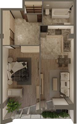 1-кімнатна 54.88 м² в ЖК Щастя від 15 000 грн/м², Тернопіль