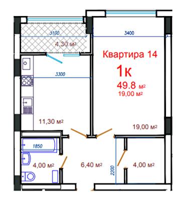 1-комнатная 49.8 м² в ЖК Потёмкинский от 25 550 грн/м², Херсон