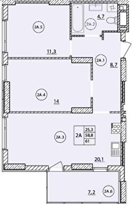 2-кімнатна 61 м² в ЖК Масани Сіті від 17 200 грн/м², Чернігів