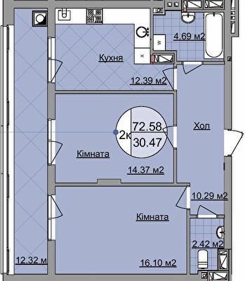 2-комнатная 72.58 м² в ЖК Imperial Park Avenue от застройщика, Черновцы
