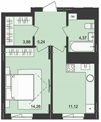 1-комнатная 38.87 м² в ЖК Киевский от 20 950 грн/м², Черновцы