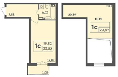 Дворівнева 54.71 м² в ЖК Scandia від 22 000 грн/м², м. Бровари