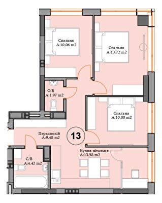 3-кімнатна 63.23 м² в ЖК River Plaza від 27 000 грн/м², м. Вишгород