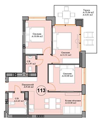 3-кімнатна 65.03 м² в ЖК River Plaza від 27 000 грн/м², м. Вишгород
