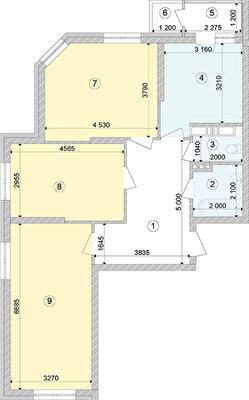 3-комнатная 83.43 м² в ЖК Голосеевская Долина от 28 200 грн/м², Киев