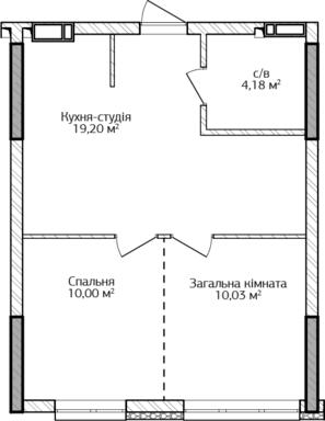 1-кімнатна 69.29 м² в ЖК City Park від 22 300 грн/м², м. Ірпінь