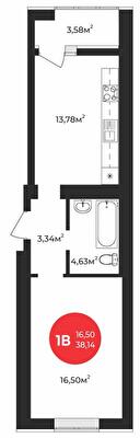 1-кімнатна 38.14 м² в ЖК Молодість від 24 650 грн/м², м. Ірпінь