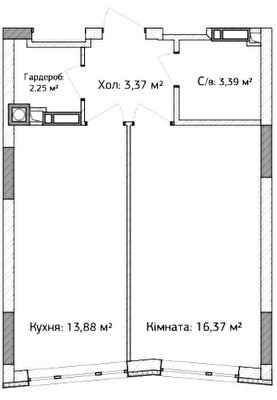 1-комнатная 40.5 м² в ЖК Синергия 3+ от 28 000 грн/м², г. Ирпень