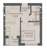1-кімнатна 30.81 м² в КБ Brickwood від 18 500 грн/м², смт Гостомель