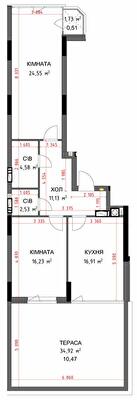 2-кімнатна 86.91 м² в ЖК На Прорізній 2 від 27 000 грн/м², смт Гостомель