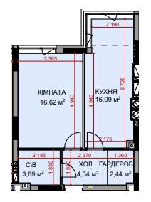 1-кімнатна 43.39 м² в ЖК На Прорізній 2 від 25 650 грн/м², смт Гостомель