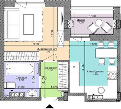 1-комнатная 30.05 м² в ЖК Respublika от 59 950 грн/м², Киев