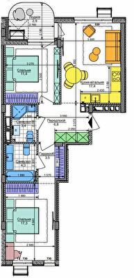 2-кімнатна 63.5 м² в ЖК Respublika від 55 350 грн/м², Київ