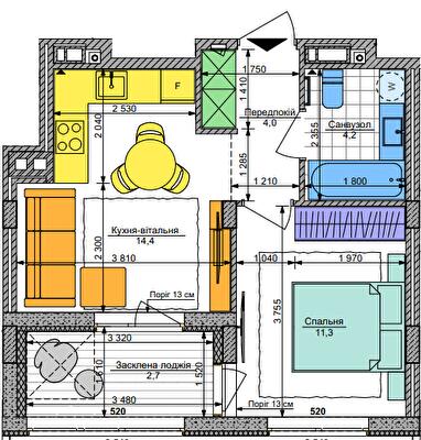 1-комнатная 36.6 м² в ЖК Respublika от 51 250 грн/м², Киев