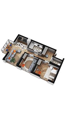 2-комнатная 56.19 м² в ЖК 4U от 29 106 грн/м², Киев