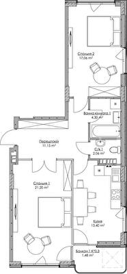 2-кімнатна 70.65 м² в ЖК O2 Residence від 27 006 грн/м², Київ