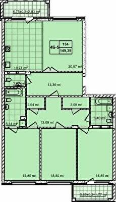 4-комнатная 149.39 м² в ЖК 52 Жемчужина (Pechersk Plaza) от 74 400 грн/м², Киев