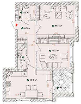 2-кімнатна 70.49 м² в ЖК Forest Park від 28 000 грн/м², Київ