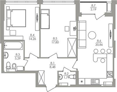 2-кімнатна 70.67 м² в ЖК Greenville на Печерську від 68 250 грн/м², Київ